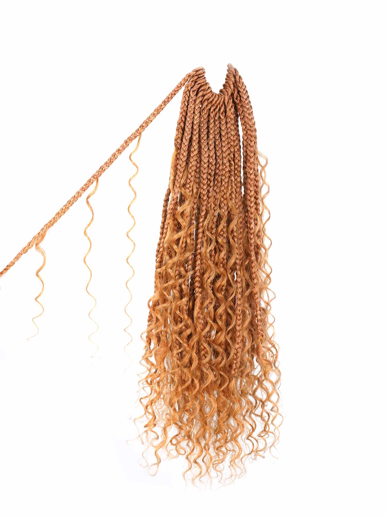 Noble Pre-looped Honey Blonde #27 Crochet Boho Box Braids With Human Hair Curls