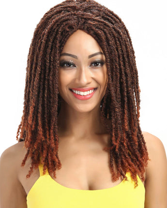 22 Inch Over Shoulder Dreadlocks Brown Wig | Dominic