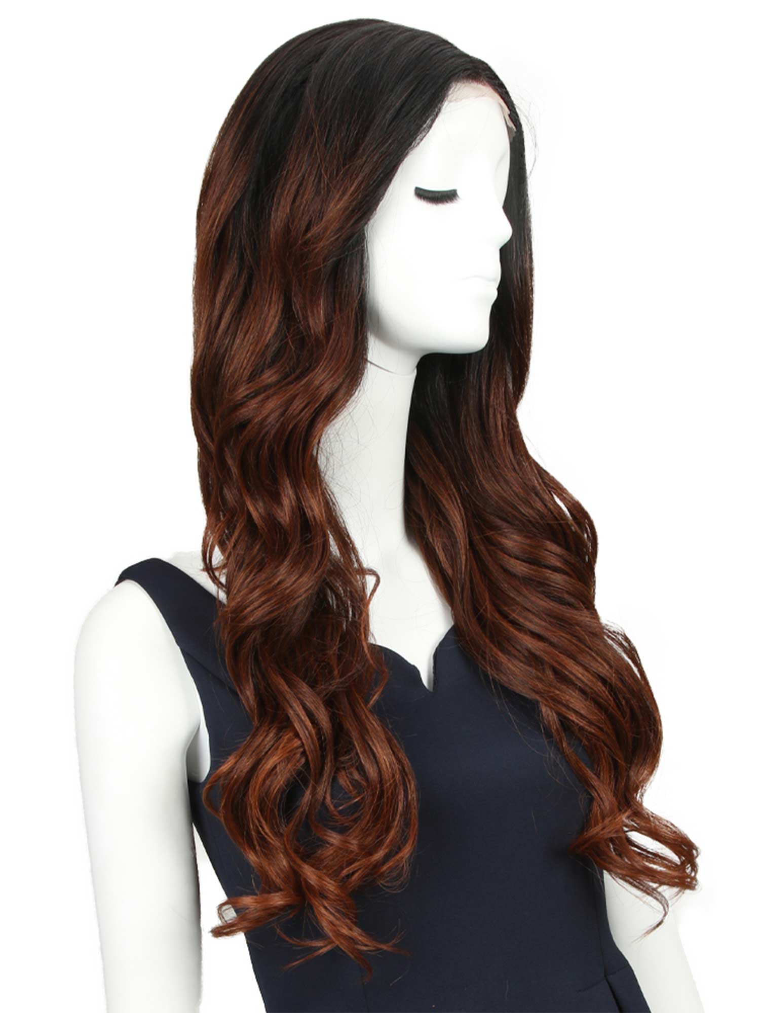 Noble 13×4 Lace Front Wig 29 Inch Loose Wave Ombre Red Synthetic Wig