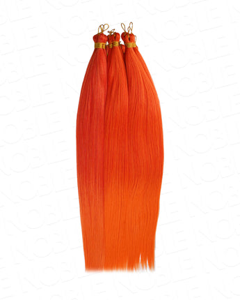 Noble Straight Pre Stretched Hair TRED/ORANGE Realistic Look Synthetic Hair Bulk Hair Extensions