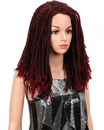 NOBLE Synthetic Afro Wigs For Black Women | 22 Inch Dreadlocks Dark Red Wig | Dominic by Noble