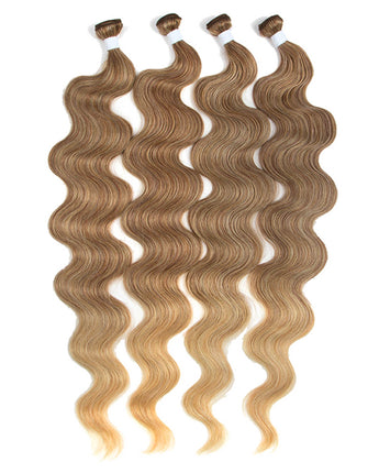 NOBLE Synthetic Hair Extensions | Hair Weave Bundles 4 Pieces | 30 Inch Body Wave Hair Bundles 5 Colors