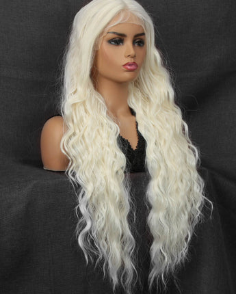 Noble 32 inch Layered Body Wave Platinum Blonde Elsa Cosplay Wig Synthetic Wig