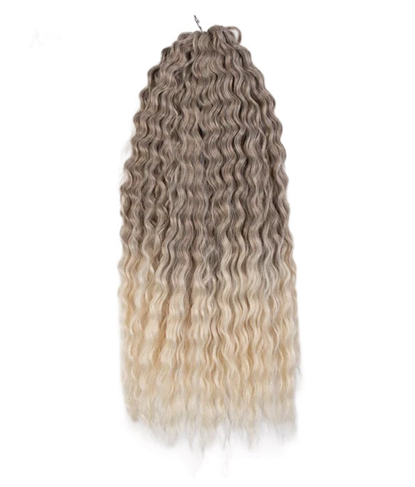 Noble 24Inch Water Wave Ombre Blonde Pink Twist Crochet Braid Hair Extension| 1 Pack