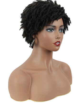 Noble 9.5 Inch Short Dreadlocks Natural Black Afro Wigs Synthetic Hair