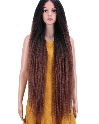 Dreadlock Lace Front 38 inch Super Long Straight Braid Wig | Afro Kinky Curly Ombre Brown Wig for Black Women | Maxin NOBLE