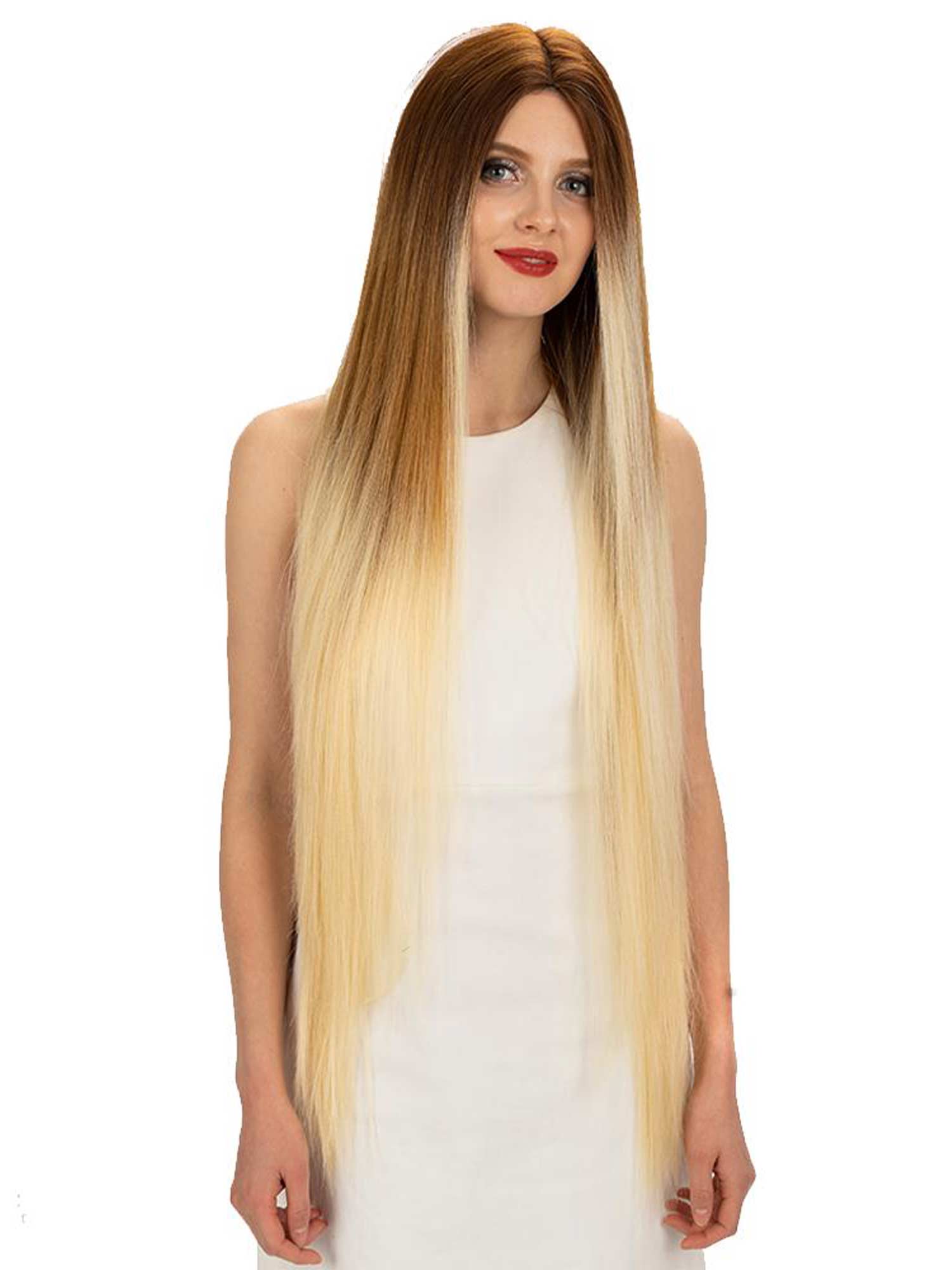 Noble Synthetic Straight Lace Front Wigs 38 inch Blonde #613 Color Wig