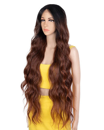 Synthetic Lace Wig 36 Inch Women Wigs Long Wavy Blonde Wig T-part Lace Synthetic Wig Cosplay Natural Hair Synthetic Wig