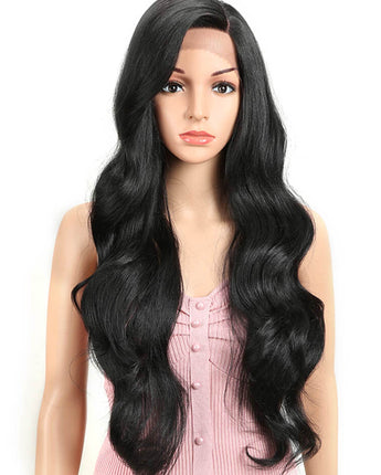 NOBLE MEG Synthetic Lace Front Wigs for Women丨28 Inch Long Loose Wave Wig丨1B