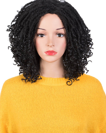 NOBLE Synthetic Short Dreadlock Wigs for Women | Faux Locs Twist Wig with Curly ends | 4 Colors Available GLANAGE