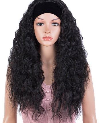 NOBLE Long Curly Headband Wigs Water Wave Glueless Headwrap Wigs 29 Inch