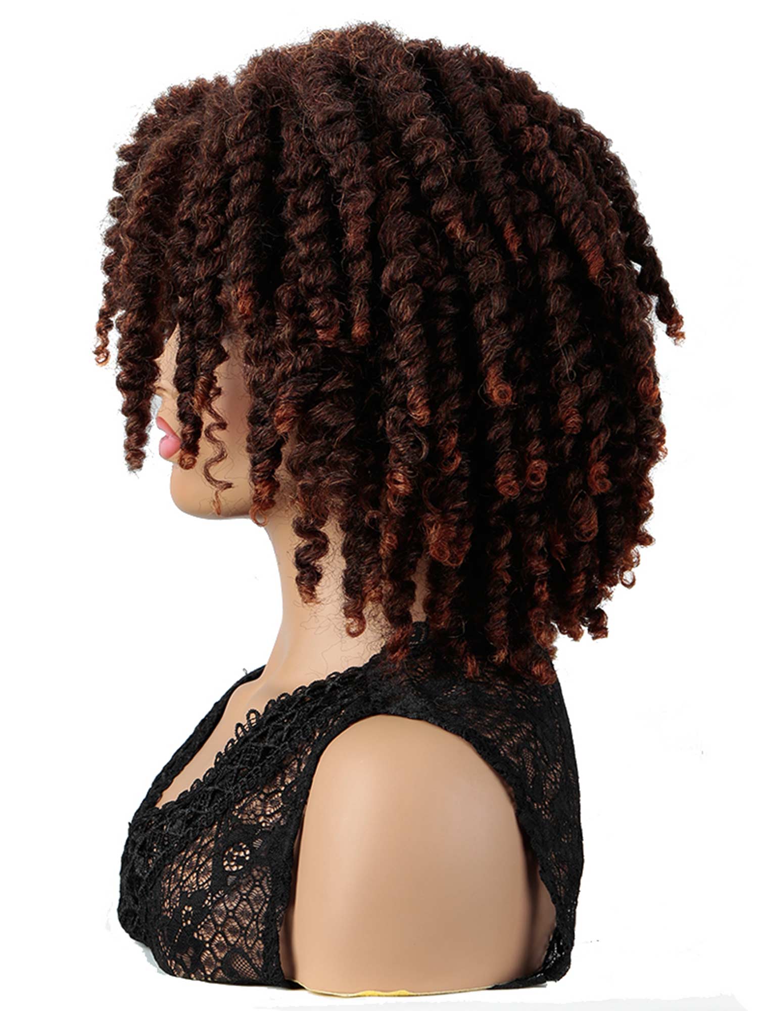 Noble Synthetic Lace Front Dreadlock Wig 12.5 inch Passion Twist Ombre Color Brown Wig