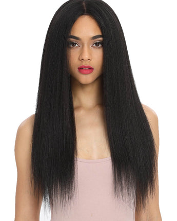 13*4 Lace Front 26 Inch Natural Textured Wig Yaki Straight Black Wig 丨YAKI