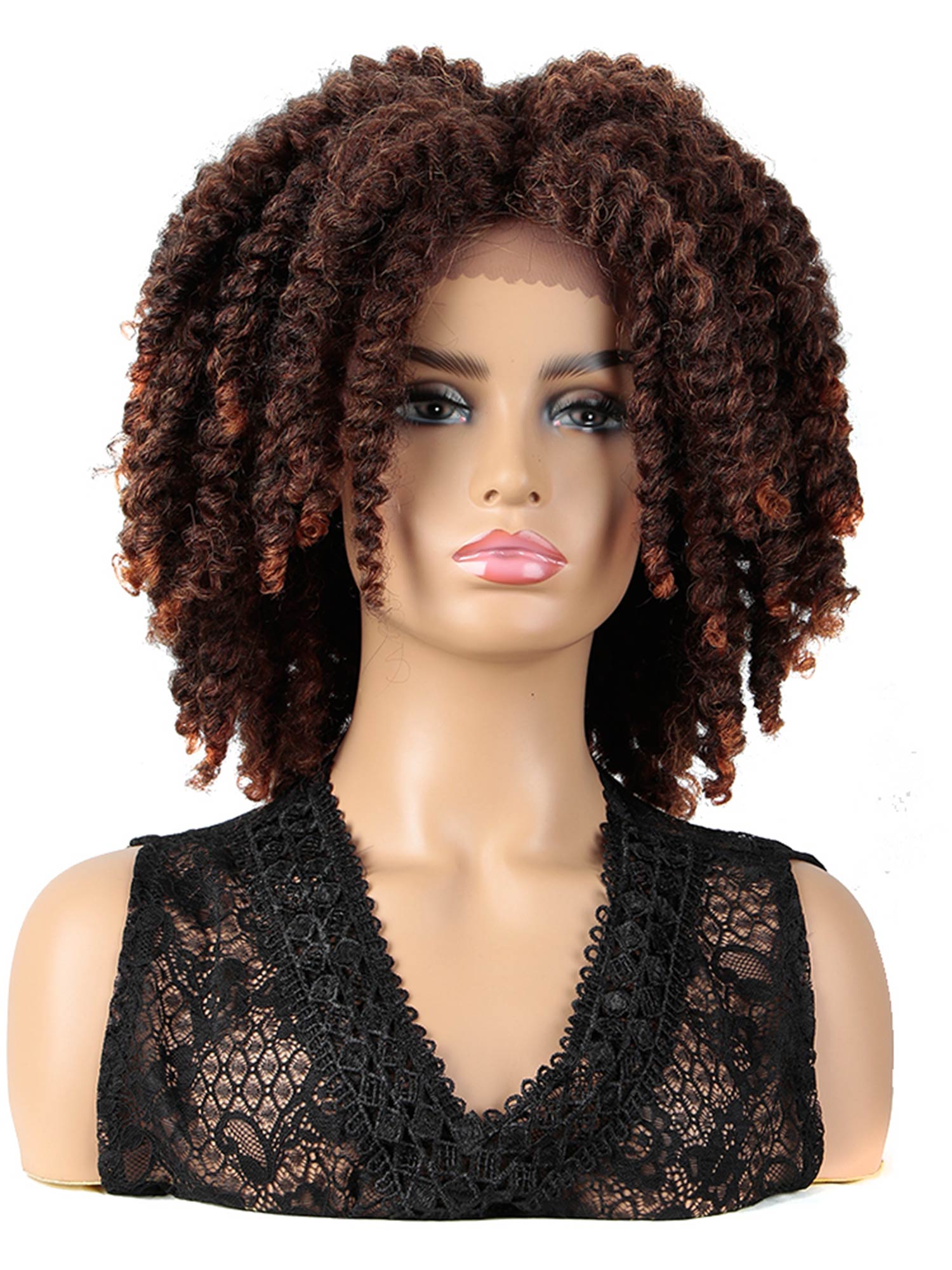 Noble Synthetic Lace Front Dreadlock Wig 12.5 inch Passion Twist Ombre Color Brown Wig