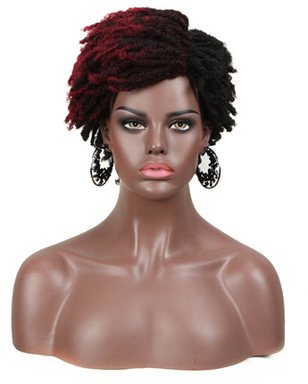 NOBLE Synthetic Afro Wigs For Black Women | 9.5 Inch Short Dreadlocks | Mixed Red| RJO