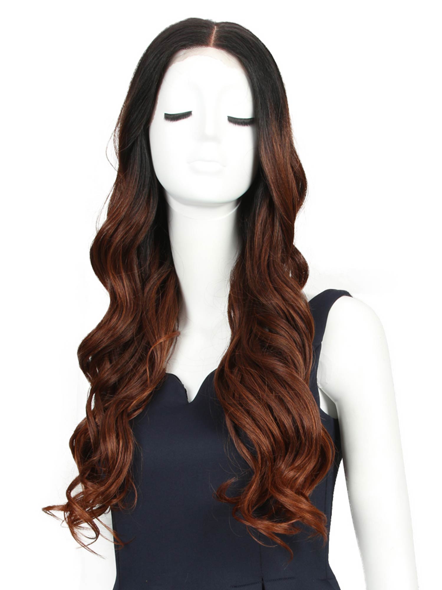 Noble 13×4 Lace Front Wig 29 Inch Loose Wave Ombre Red Synthetic Wig