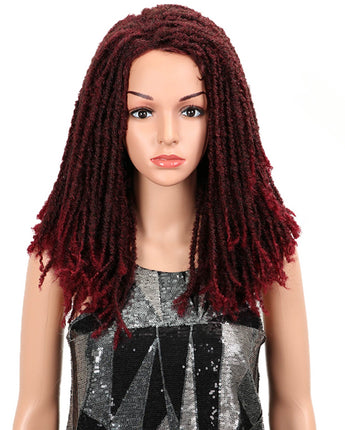 NOBLE Synthetic Afro Wigs For Black Women | 22 Inch Dreadlocks Dark Red Wig | Dominic by Noble