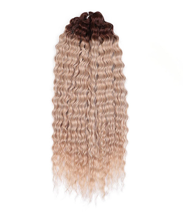 Noble 24Inch Water Wave Ombre Blonde Pink Twist Crochet Braid Hair Extension| 1 Pack