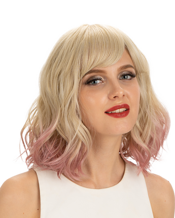 Noble Natural Wave 12 inches Short Curly BOB Hair Wigs Ombre Color Synthetic Wig