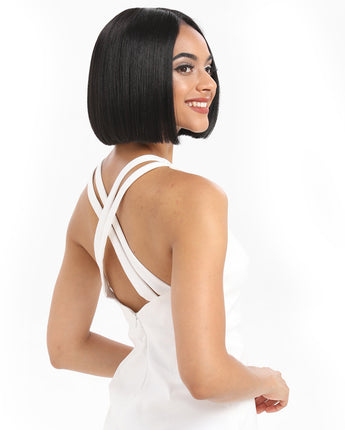 NOBLE Alia Synthetic Short BOB Lace Front Wig |9.5 Inch Blunt Cut Bob Wig | Natural Color Wig - Noblehair