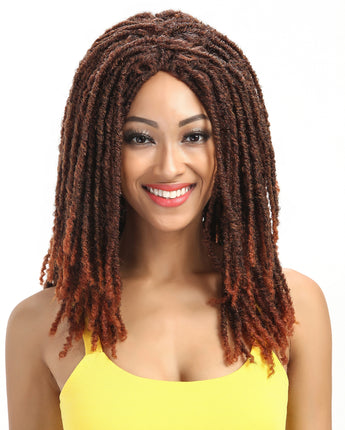 22 Inch Over Shoulder Dreadlocks Brown Wig | Dominic