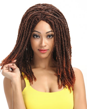 22 Inch Over Shoulder Dreadlocks Brown Wig | Dominic